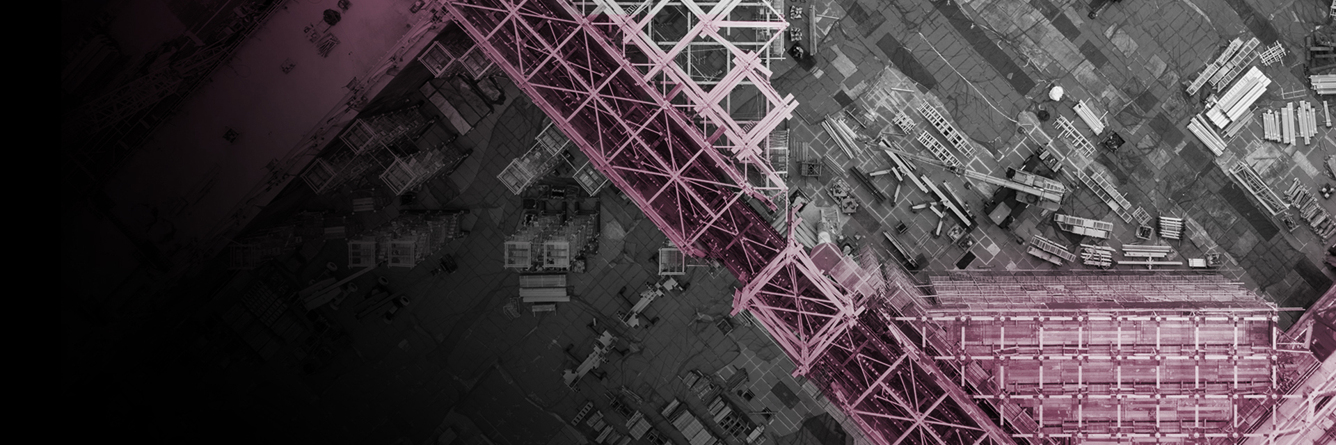 Arial view of construction site