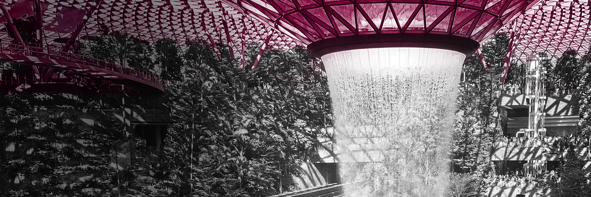 Waterfall in Singapore airport